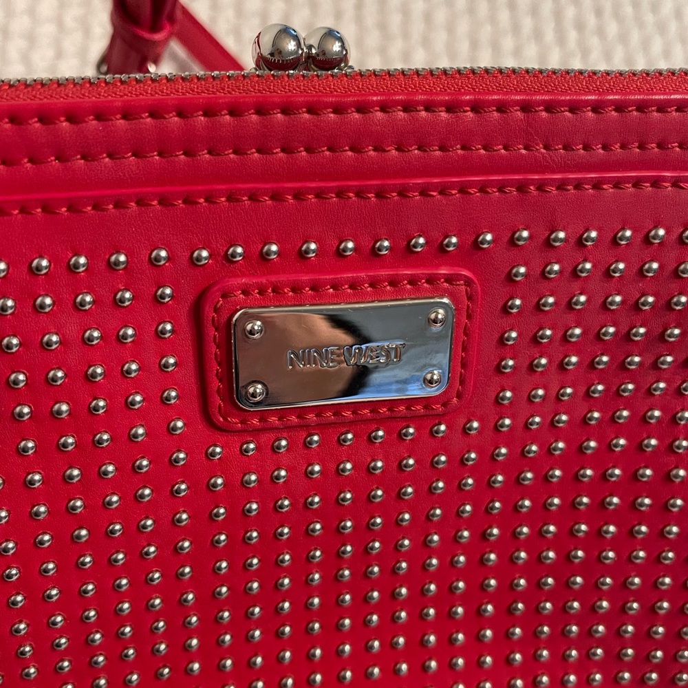 Nine West studded crossbody in color red
